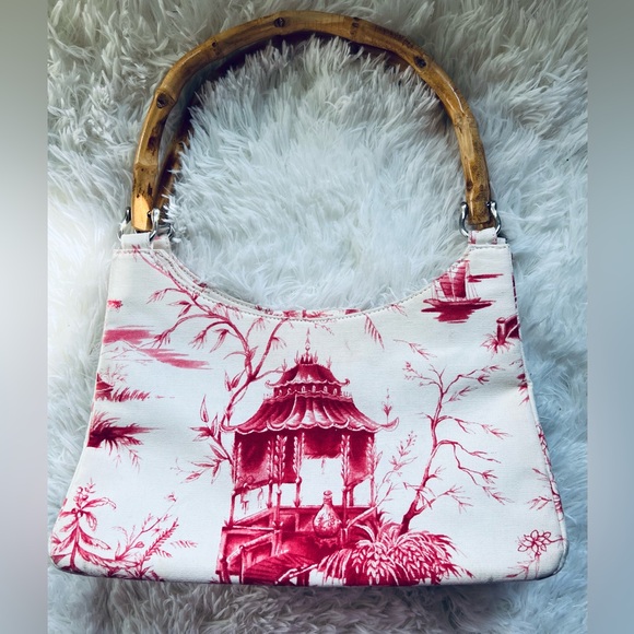 Talbots Handbags - 2000s Vintage Talbots red & white shoulder bag.